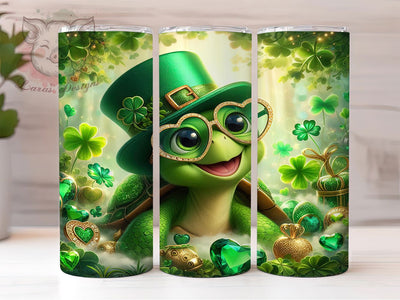 Lucky Shamrock Turtle Tumbler, Seamless St. Patrick’s Tumbler, Stylish 20oz Wrap, Sublimation Design, Trendy Gift Idea, Irish Turtle Wrap, Lucky Shamrock Tumbler Sublimation Lara' s Designs 