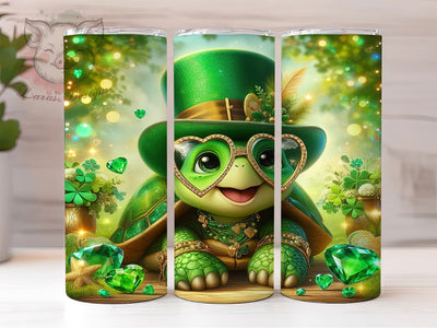 Lucky Shamrock Turtle Tumbler, Seamless St. Patrick’s Tumbler, Stylish 20oz Wrap, Sublimation Design, Trendy Gift Idea, Irish Turtle Wrap, Lucky Shamrock Tumbler Sublimation Lara' s Designs 
