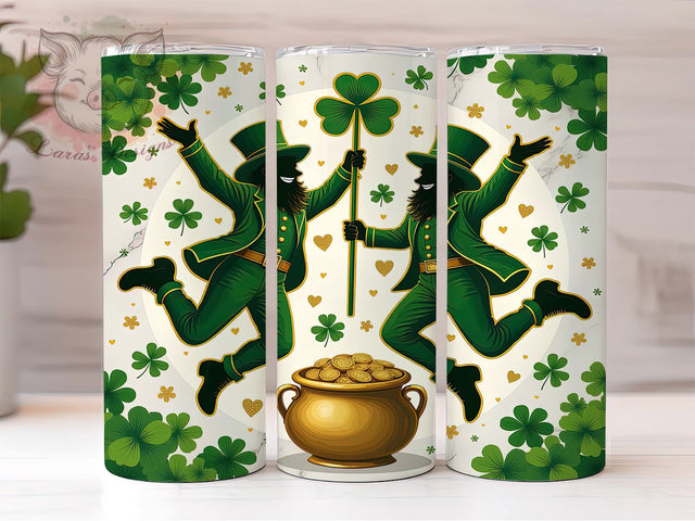 Lucky Shamrocks St. Patrick's 20oz Tumbler, St. Patrick's Day Tumbler, Lucky Shamrocks Design, 20oz Tumbler Wrap, Sublimation Wrap, Irish Gift, Shamrock Tumbler, Green Drinkware Sublimation Lara' s Designs 