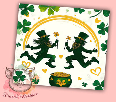 Lucky Shamrocks St. Patrick's 20oz Tumbler, St. Patrick's Day Tumbler, Lucky Shamrocks Design, 20oz Tumbler Wrap, Sublimation Wrap, Irish Gift, Shamrock Tumbler, Green Drinkware Sublimation Lara' s Designs 