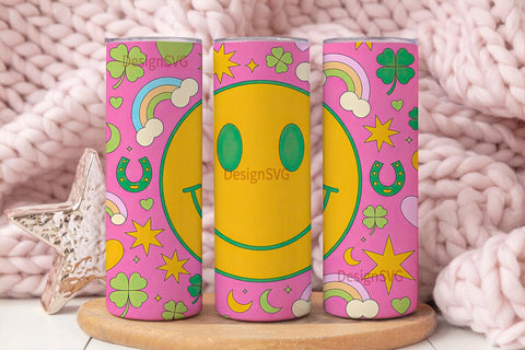 Lucky Smiley Face 20oz Tumbler Wrap Sublimation DesignSVG 