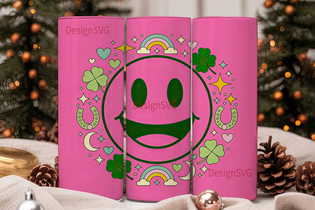 Lucky Smiley Face 20oz Tumbler Wrap Sublimation DesignSVG 