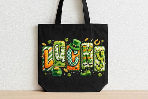 Lucky St Patrick PNG | Shamrock Typography Sublimation Design SVG BillahCrafts 
