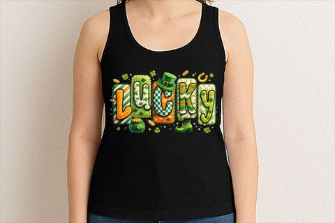 Lucky St Patrick PNG | Shamrock Typography Sublimation Design SVG BillahCrafts 