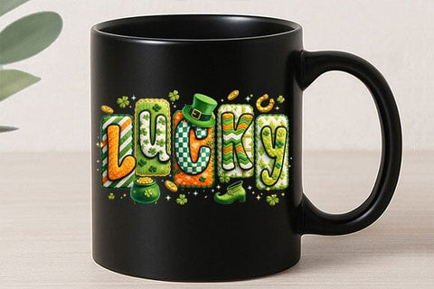 Lucky St Patrick PNG | Shamrock Typography Sublimation Design SVG BillahCrafts 