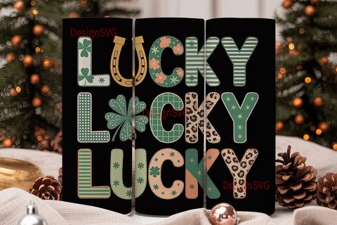 Lucky St. Patrick's Day 20oz Tumbler Sublimation DesignSVG 