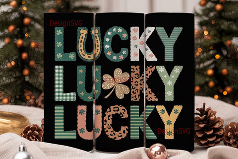 Lucky St. Patrick's Day 20oz Tumbler Sublimation DesignSVG 