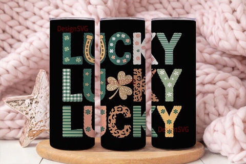 Lucky St. Patrick's Day 20oz Tumbler Sublimation DesignSVG 