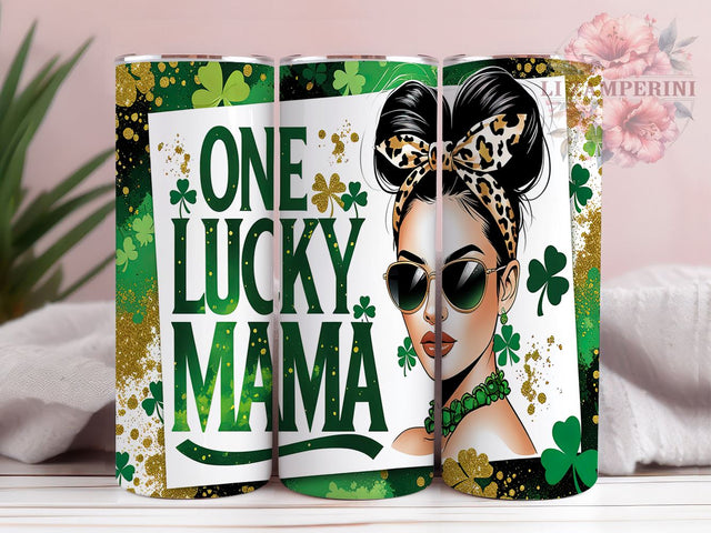 Lucky St. Patrick's Day Shamrock Mama Tumbler, St. Patrick's Day, Shamrock Gift, 20oz Sublimation, Irish Mama, Lucky Mom Decor, Saint Pat's Tumbler Sublimation Li Zamperini 