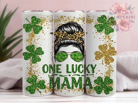 Lucky St. Patrick's Day Shamrock Mama Tumbler, St. Patrick's Day, Shamrock Gift, 20oz Sublimation, Irish Mama, Lucky Mom Decor, Saint Pat's Tumbler Sublimation Li Zamperini 