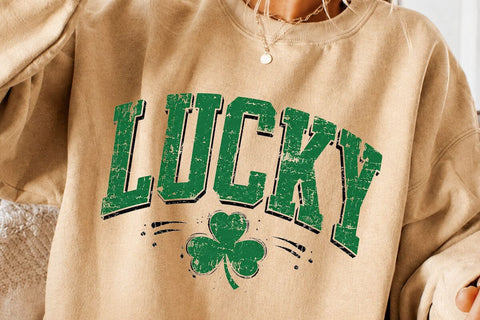 Lucky St Patricks Day Shamrock PNG SVG DesignDestine 