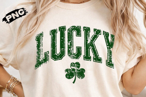 Lucky St Patricks Day Shamrock PNG SVG DesignDestine 