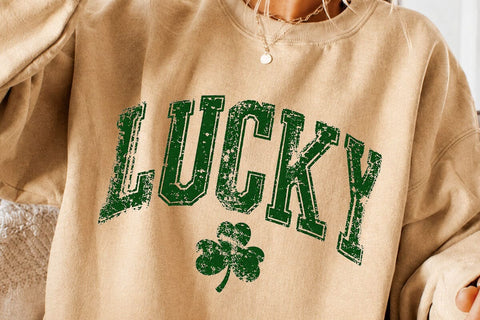 Lucky St Patricks Day Shamrock PNG SVG DesignDestine 