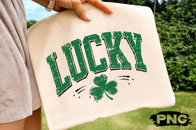 Lucky St Patricks Day Shamrock PNG SVG DesignDestine 