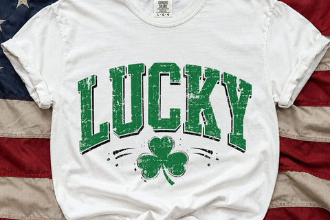Lucky St Patricks Day Shamrock PNG SVG DesignDestine 