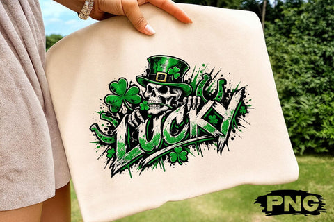 Lucky St Patricks Day Skeleton PNG Clipart SVG DesignDestine 