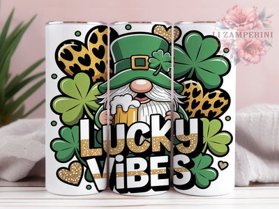 Lucky St Patrick’s Gnome Tumbler, Lucky Gnome, Irish Gnome Art, Shamrock Gnome, St Patrick's Day Design, 20oz Tumbler, Sublimation Design Sublimation Li Zamperini 