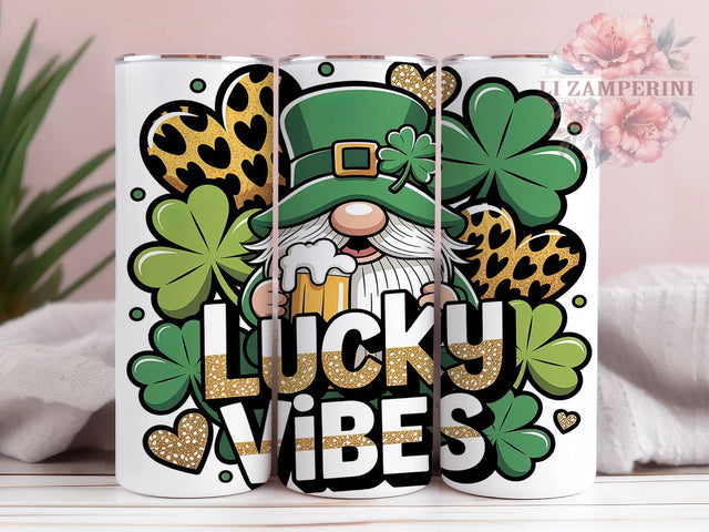 Lucky St Patrick’s Gnome Tumbler, Lucky Gnome, Irish Gnome Art, Shamrock Gnome, St Patrick's Day Design, 20oz Tumbler, Sublimation Design Sublimation Li Zamperini 