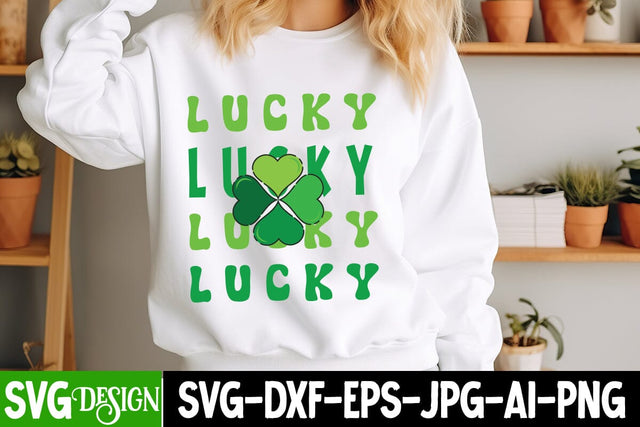 Lucky SVG Cut File,Lucky SVG Design, Lucky Sublimation PNG,St.Patrick's Day SVG Design,Happy St.Patrick's Day SVG ,Clover SVG,Shamrock SVG Design SVG BlackCatsMedia 