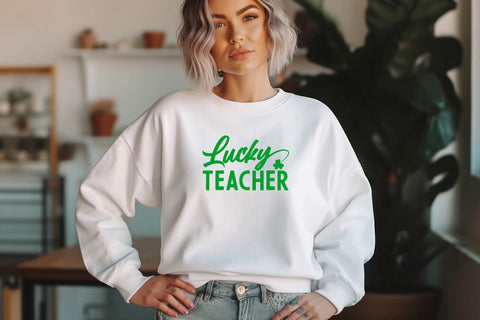 Lucky Teacher Svg Png Files for St Patricks Day, Lucky Svg, Irish Svg, One Lucky Teacher Svg, St Patricks Day Svg, St Patricks Shirt SVG DesignDestine 