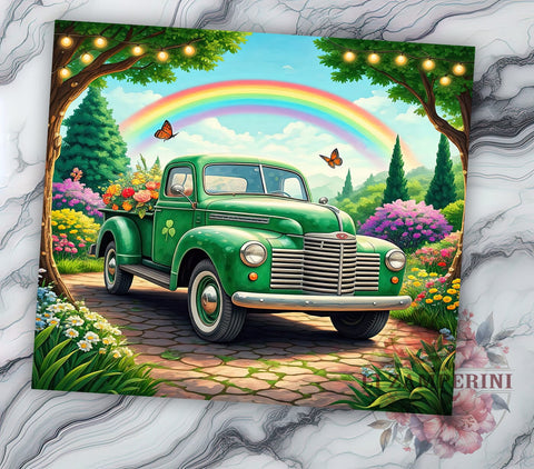 Lucky Truck St. Patrick's 20oz Tumbler, Truck Tumbler, 20oz Tumbler Wrap, Sublimation Wrap, Irish Truck Design, Green Tumbler, Lucky Charm Tumbler Sublimation Li Zamperini 