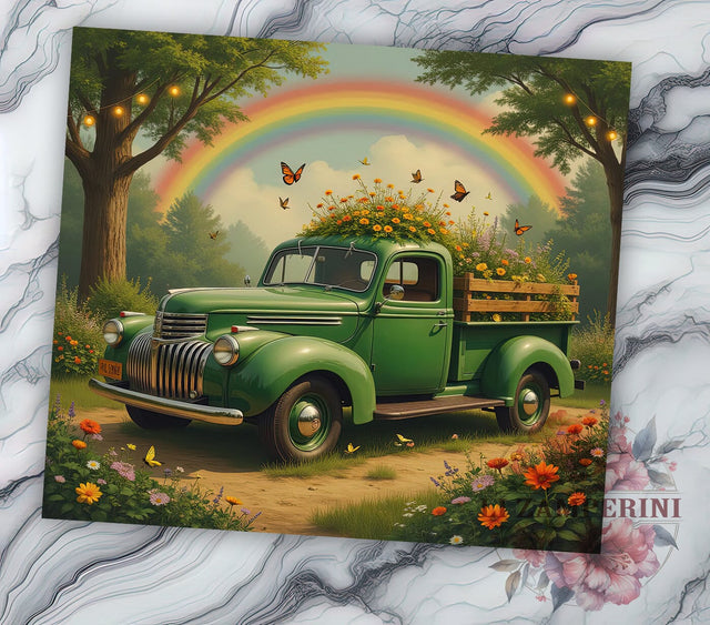 Lucky Truck St. Patrick's 20oz Tumbler, Truck Tumbler, 20oz Tumbler Wrap, Sublimation Wrap, Irish Truck Design, Green Tumbler, Lucky Charm Tumbler Sublimation Li Zamperini 