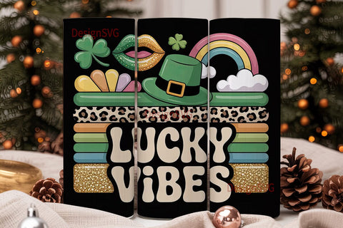 Lucky Vibes 20oz Tumbler Wrap Sublimation DesignSVG 