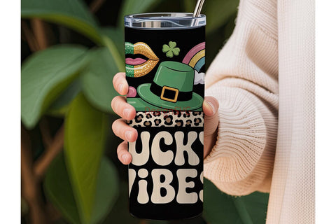 Lucky Vibes 20oz Tumbler Wrap Sublimation DesignSVG 