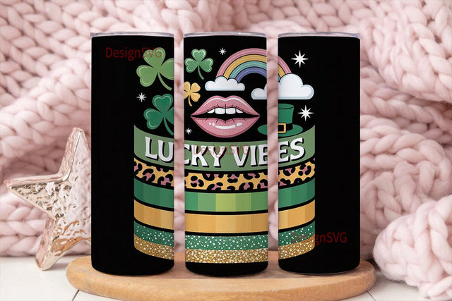 Lucky Vibes 20oz Tumbler Wrap Sublimation DesignSVG 