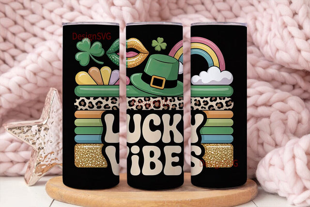 Lucky Vibes 20oz Tumbler Wrap Sublimation DesignSVG 