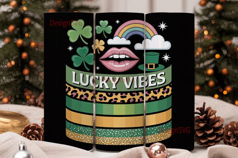 Lucky Vibes 20oz Tumbler Wrap Sublimation DesignSVG 