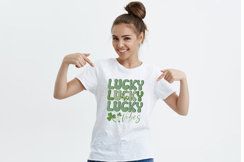 Lucky Vibes - Retro St Patrick's Day Sublimation Sublimation CraftLabSVG 