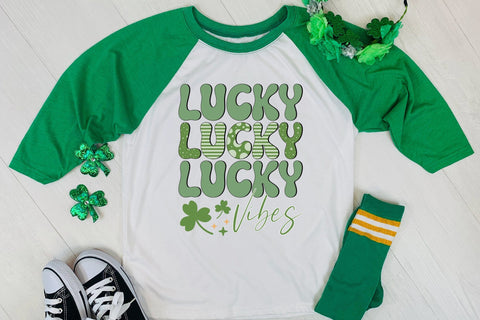 Lucky Vibes - Retro St Patrick's Day Sublimation Sublimation CraftLabSVG 