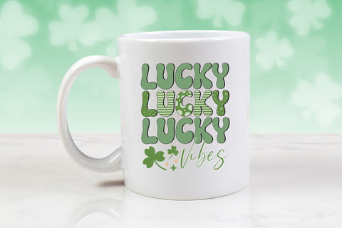 Lucky Vibes - Retro St Patrick's Day Sublimation Sublimation CraftLabSVG 