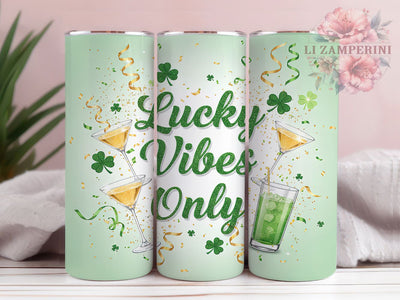Lucky Vibes Shamrock Tumbler, Shamrock St Patricks Tumbler, Stylish 20oz Wrap, Sublimation Design, Trendy Gift Idea, Festive Shamrock Wrap, St Patricks Lucky Tumbler Sublimation Li Zamperini 