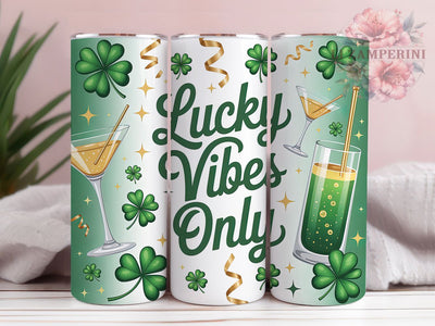 Lucky Vibes Shamrock Tumbler, Shamrock St Patricks Tumbler, Stylish 20oz Wrap, Sublimation Design, Trendy Gift Idea, Festive Shamrock Wrap, St Patricks Lucky Tumbler Sublimation Li Zamperini 