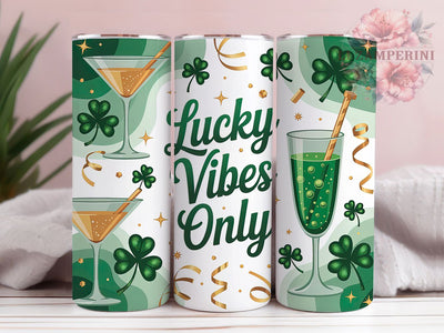 Lucky Vibes Shamrock Tumbler, Shamrock St Patricks Tumbler, Stylish 20oz Wrap, Sublimation Design, Trendy Gift Idea, Festive Shamrock Wrap, St Patricks Lucky Tumbler Sublimation Li Zamperini 