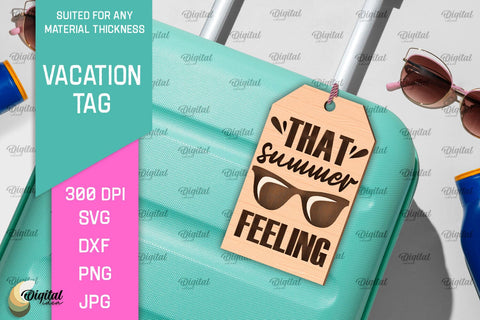 Luggage Tag Laser Cut. Wooden Travel Tag SVG SVG Evgenyia Guschina 