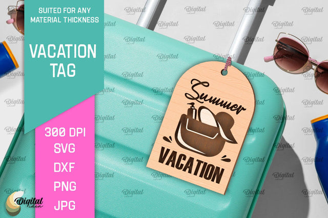 Luggage Tag Laser Cut. Wooden Travel Tag SVG SVG Evgenyia Guschina 