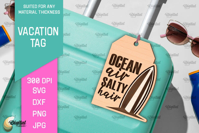 Luggage Tag Laser Cut. Wooden Travel Tag SVG SVG Evgenyia Guschina 