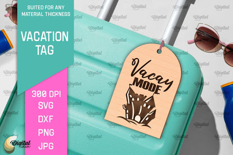 Luggage Tag Laser Cut. Wooden Travel Tag SVG SVG Evgenyia Guschina 