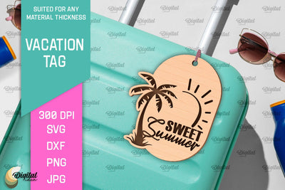 Luggage Tag Laser Cut. Wooden Travel Tag SVG SVG Evgenyia Guschina 