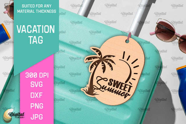 Luggage Tag Laser Cut. Wooden Travel Tag SVG SVG Evgenyia Guschina 