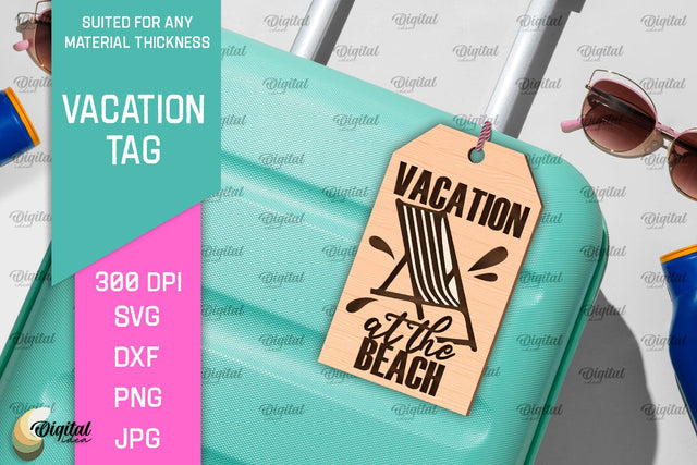 Luggage Tag Laser Cut. Wooden Travel Tag SVG SVG Evgenyia Guschina 