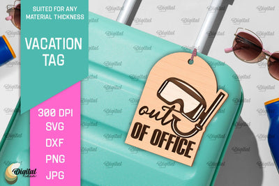Luggage Tag Laser Cut. Wooden Travel Tag SVG SVG Evgenyia Guschina 