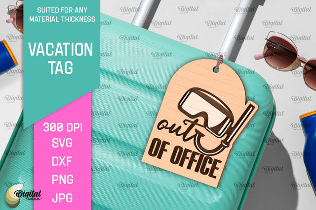 Luggage Tag Laser Cut. Wooden Travel Tag SVG SVG Evgenyia Guschina 