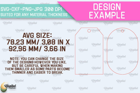 Luggage Tag Laser Cut. Wooden Travel Tag SVG SVG Evgenyia Guschina 