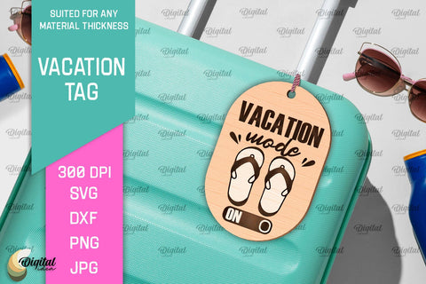 Luggage Tag Laser Cut. Wooden Travel Tag SVG SVG Evgenyia Guschina 