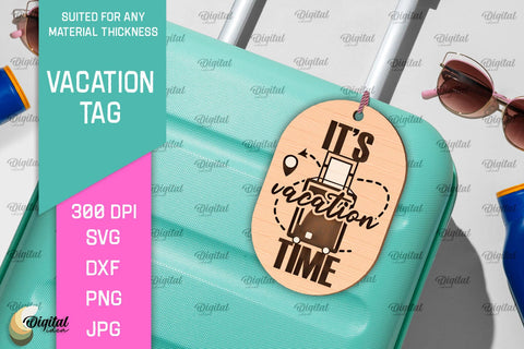 Luggage Tags Laser Cut Bundle. Wooden Travel Tags SVG SVG Evgenyia Guschina 