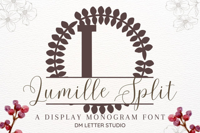 Lumille Split Monogram Font Font Dm Letter Studio 